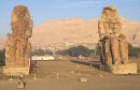 The colossi of Memnon at the front of the great temple of Amenhotep III