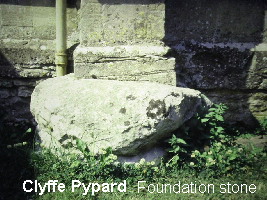 Foundation stone in church at Clyffe Pypard