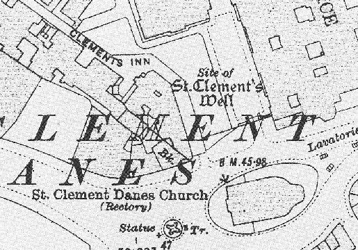Location map of Clement's Well